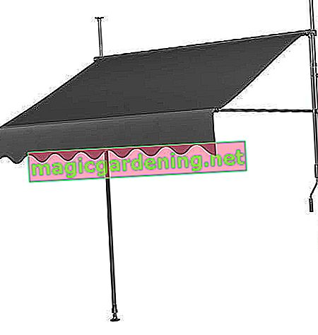 Auvent MVPower Clamp de protection solaire auvent de balcon avec manivelle, résistant aux UV, réglable en hauteur, en métal et polyester, sans perçage, 200 x 120cm, gris